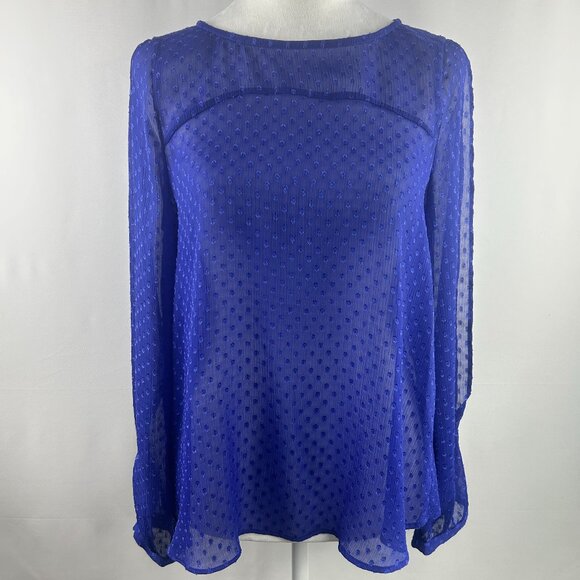 BCBG Generation boho cobalt blue chiffon blouse – Women's Small - Picture 1 of 9